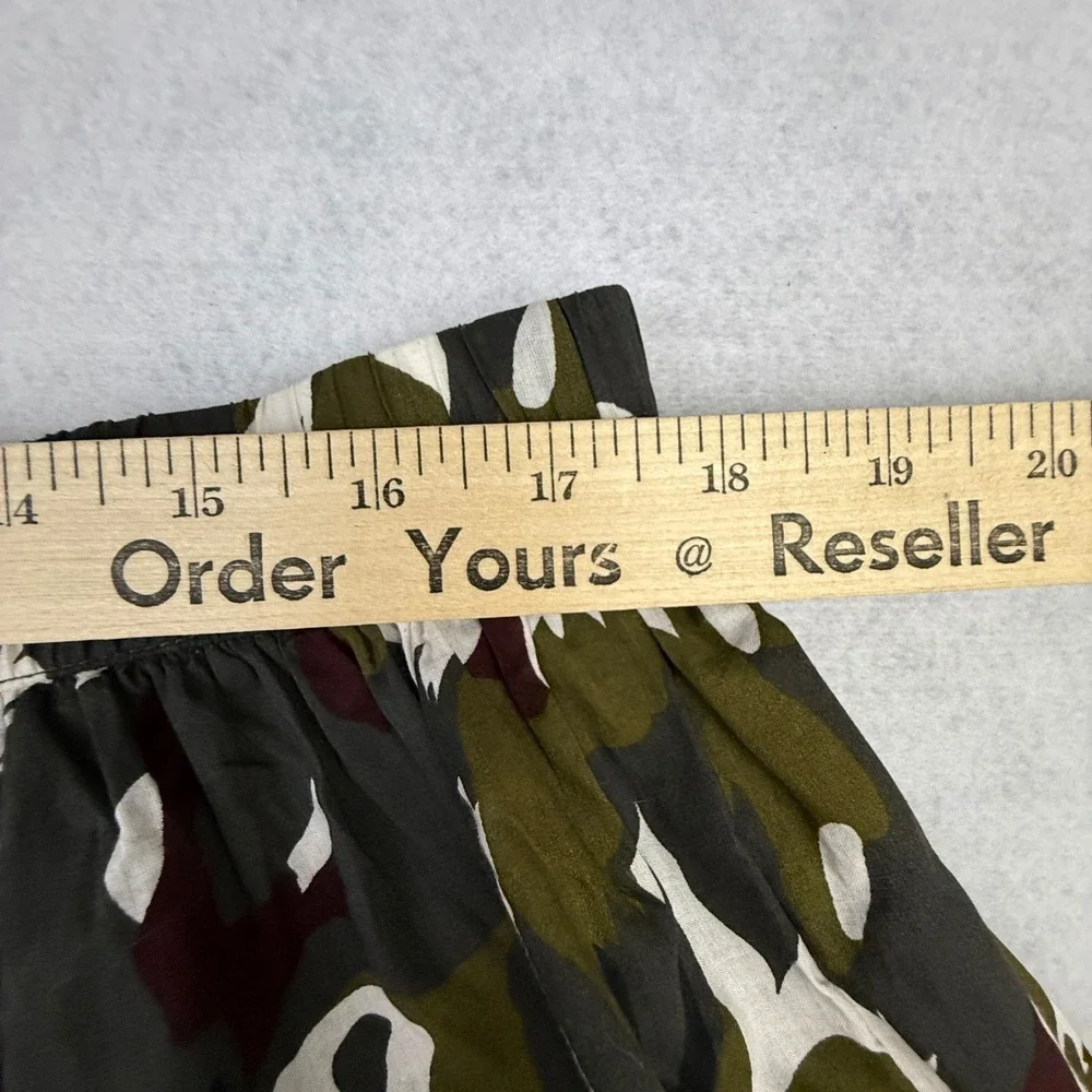 Lane Bryant Skirt Womens 14/16 Green Camo Tiered Ruffle Metallic Trim Cotton NWT - Picture 8 of 9